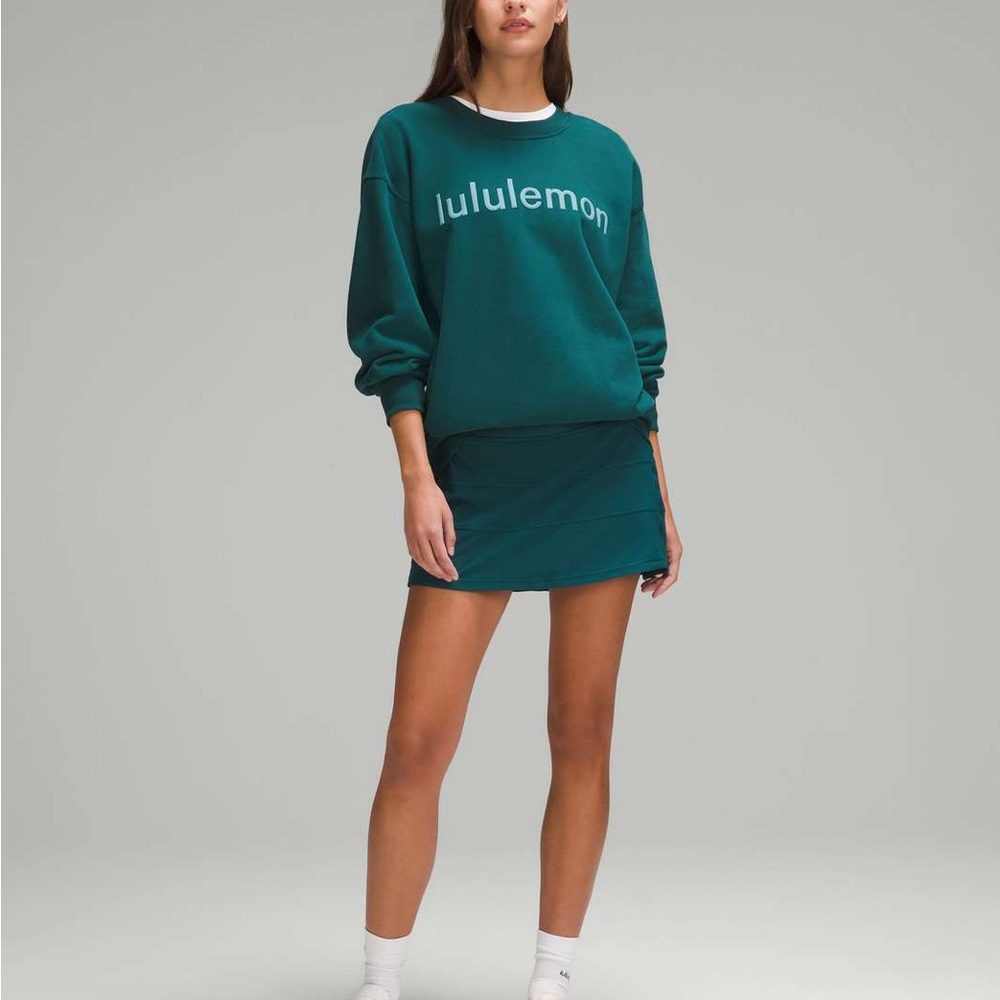 Lululemon perfectly oversized cropped crew sweatshirt storm teal green jasper